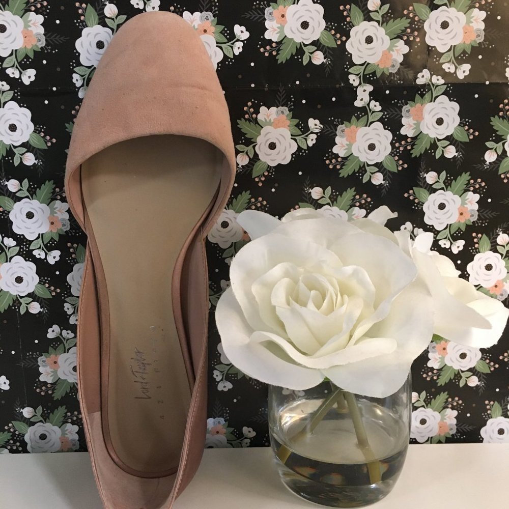Pink Satin & Suede Flats